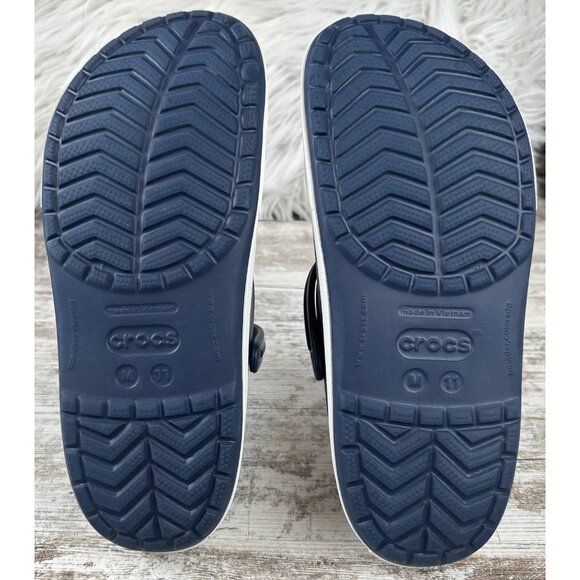 EUC! CROCS Crocband II Slip-On Clogs Men’s Size 11 Navy Waterproof Comfort - Picture 8 of 12
